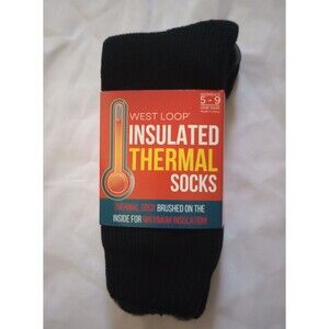 NWT West Loop Insulated Thermal Socks sz 5-9 Womens BLACK 1pair